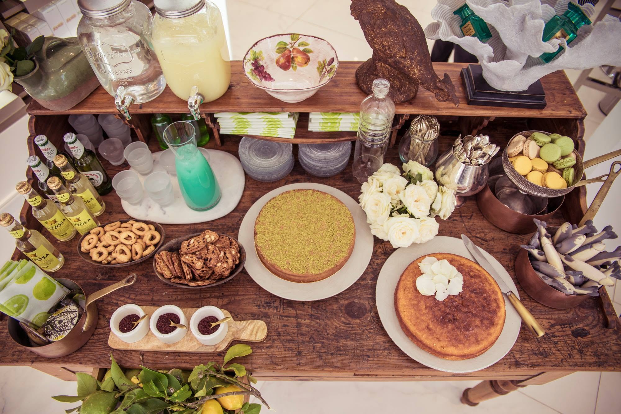 Tom Ford Sole Di Positano launch refreshments and decorative display