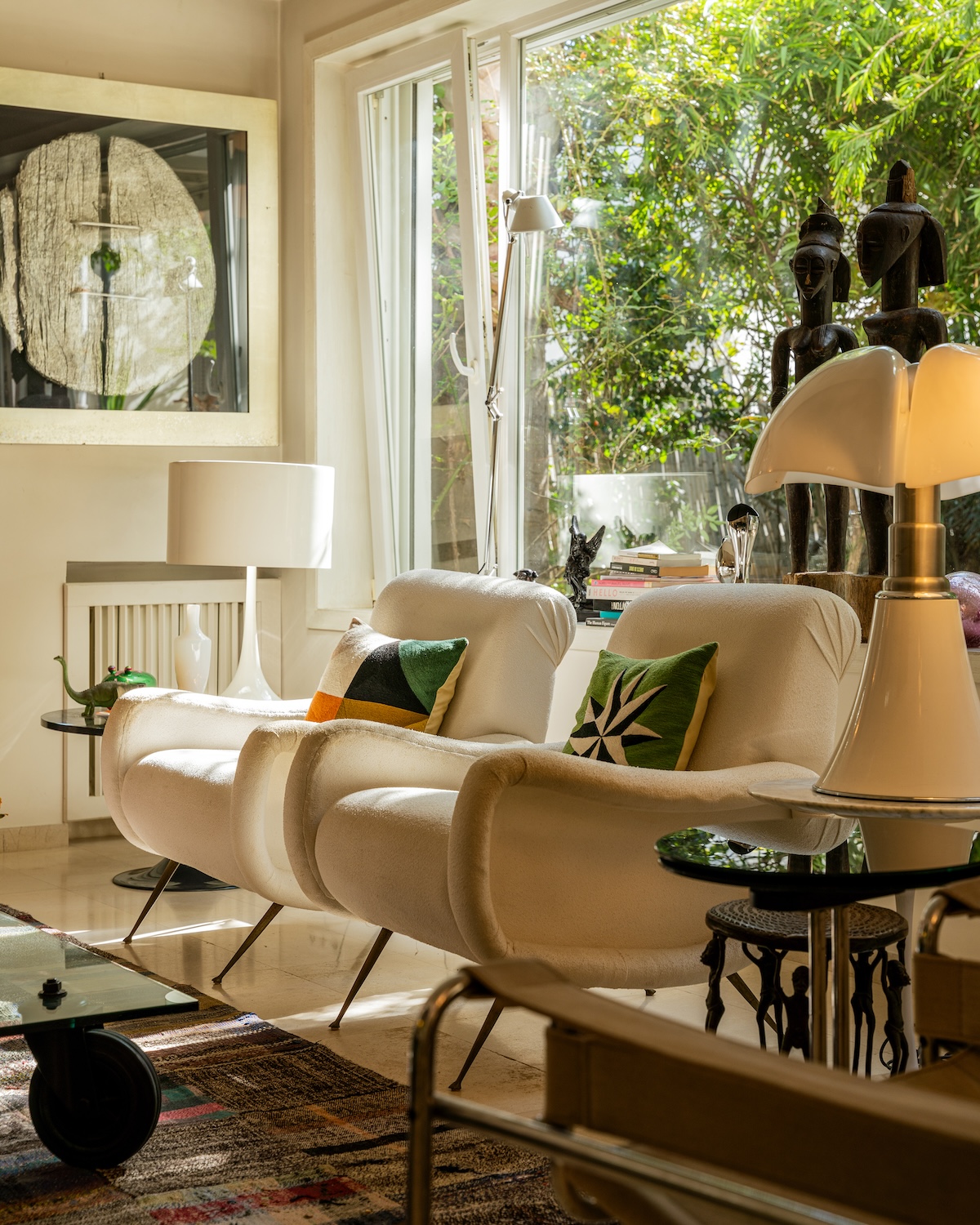 Armchairs by the garden window