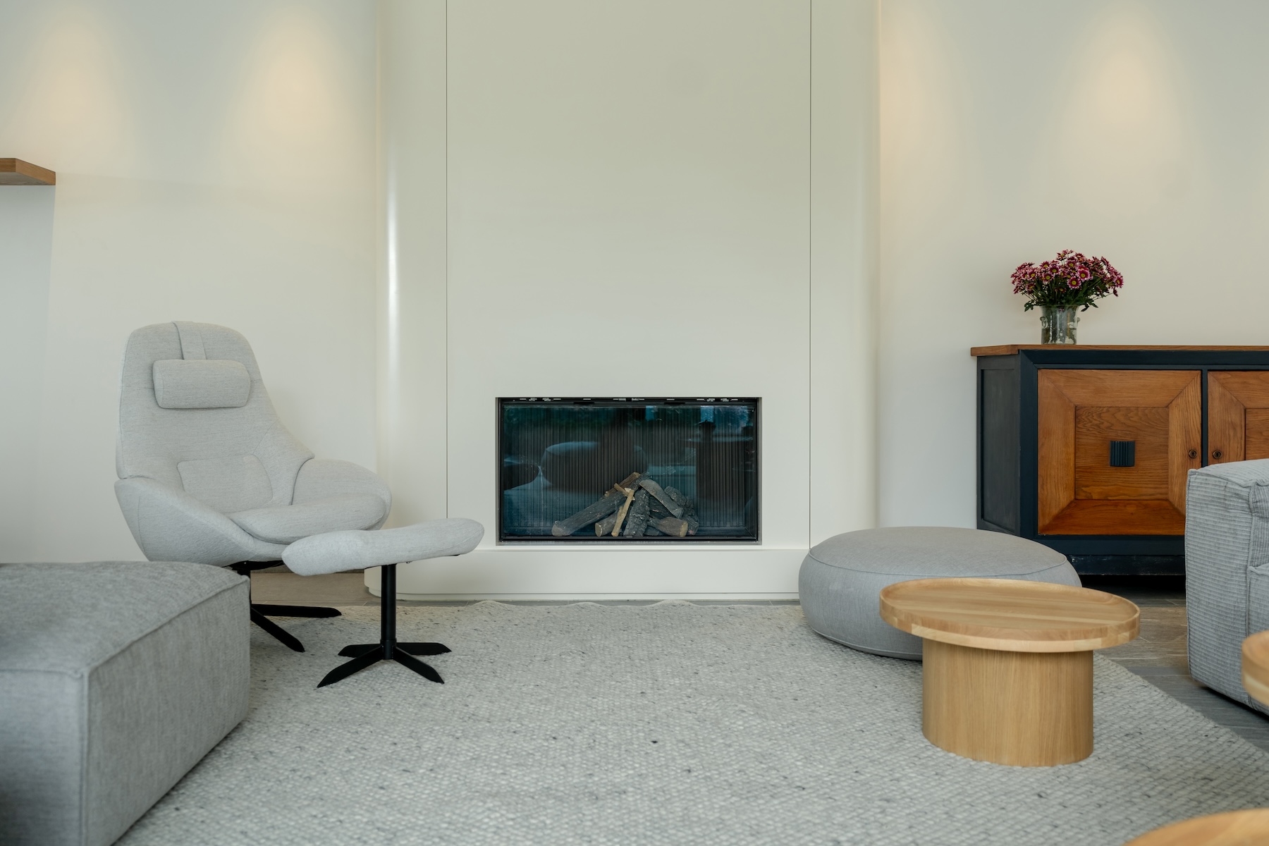 Fireplace and seating